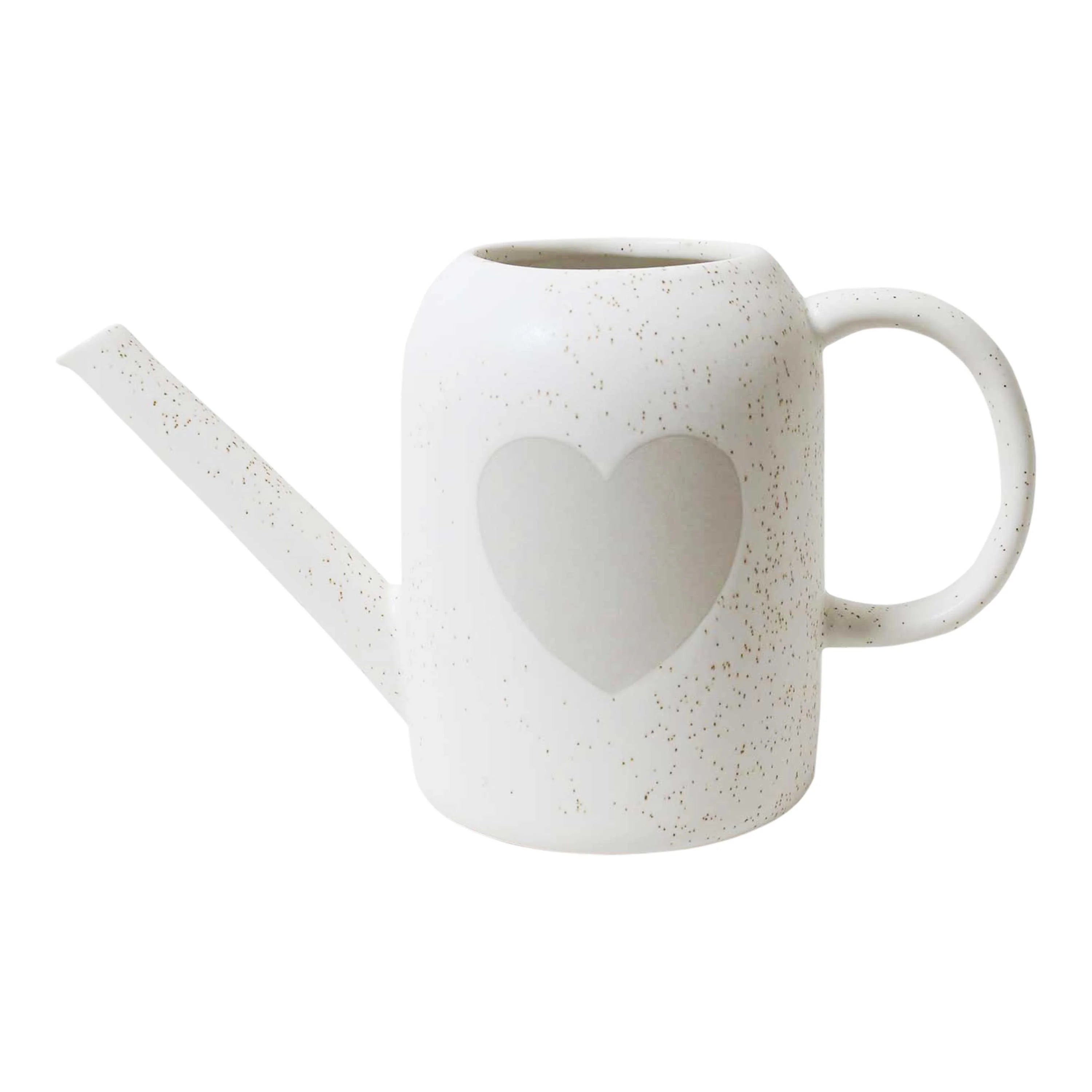 Heart Ceramic White Watering Jug by Robert Gordon