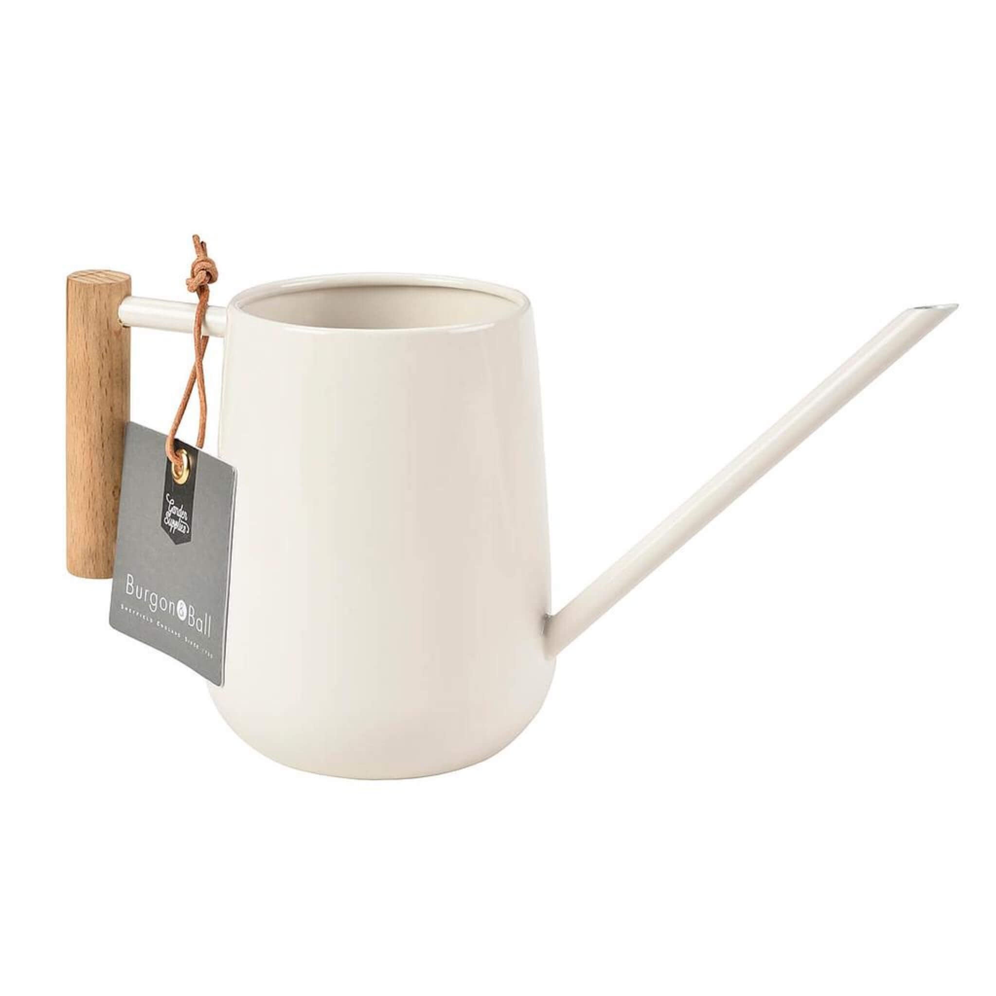 Burgon And Ball Cream Metal Watering Can with Wood Handle, Greenify Co. Perth