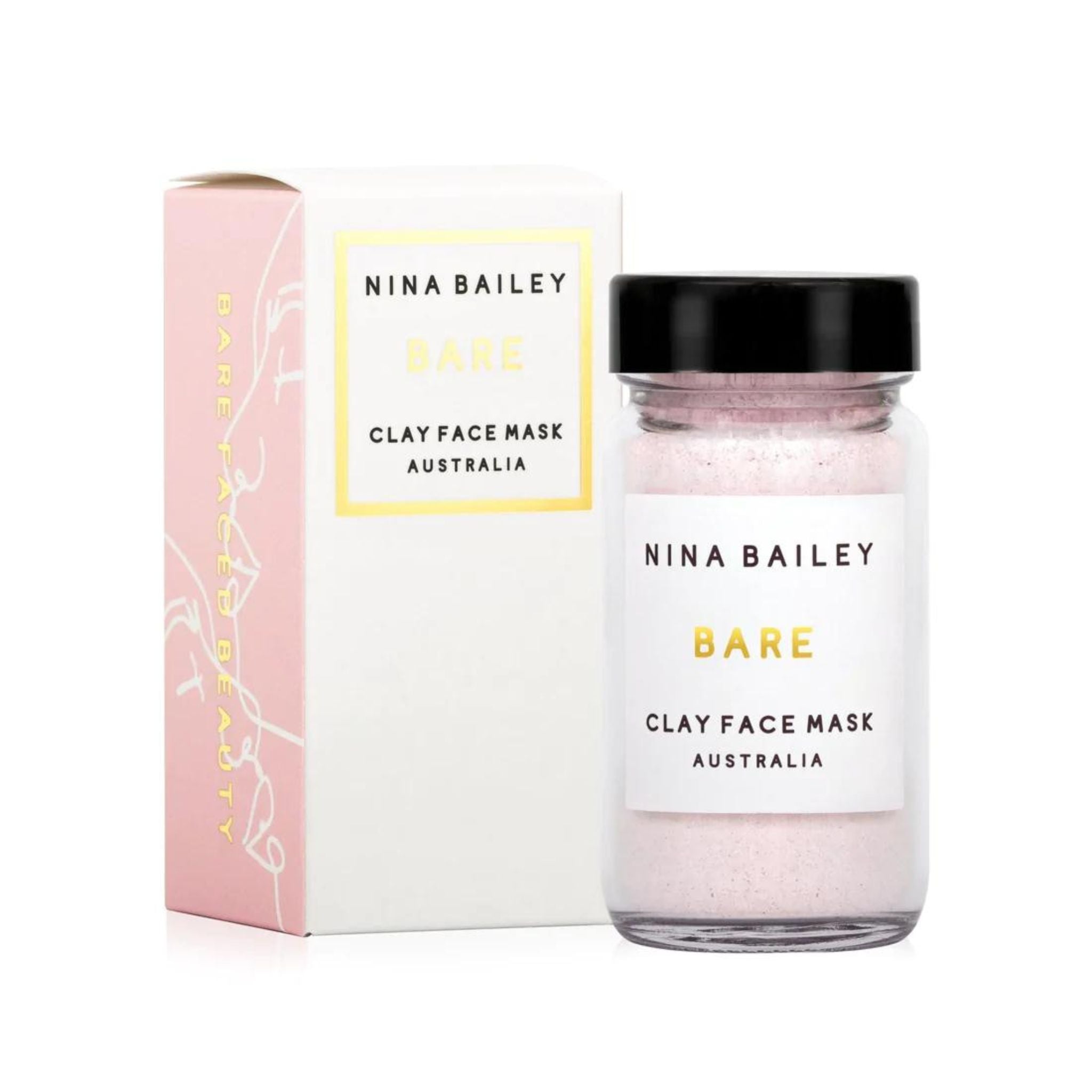 Pink Clay Face Mask in Glass Jar, Nina Bailey Brand